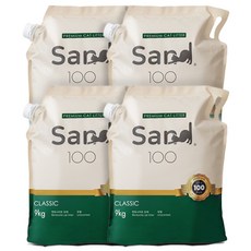 샌드백모래 가는입자 클래식 프리미엄 벤토나이트 고양이모래, 9kg, 4개, 무향