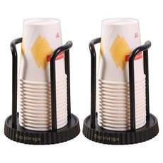 종이컵 트레이 일회용컵 보관함 디스펜서 종이컵정리홀더, 블랙, 2개