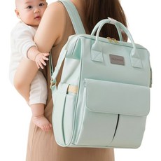 오운 초경량 기저귀가방 백팩 대용량, 민트그린