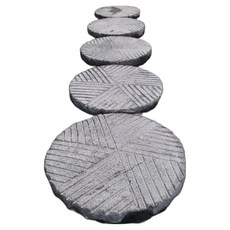 [레드조경] 현무암 빗살무늬 지름 30cm 두께 5cm, 10kg, 1개