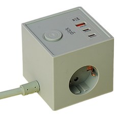 지클릭커 큐브 3구 고용량 4000W USB 멀티탭 LP762CPD 그린, 큐브형 3구 그린, 1개