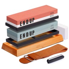 ENDUP 고급 양면 숫돌 6종 칼갈이 논슬립 받침대 가죽샤프너, 1번, 1개