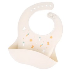 르메이어 실리콘 방수 턱받이, 베이지레빗, 1개입, 1개