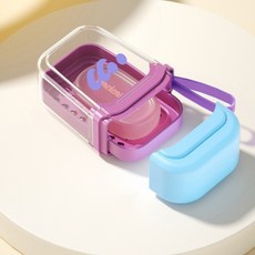 굿상품 휴대용 미니비누케이스 밀폐형 실리콘, 블루퍼플