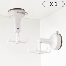 깔끔더하기 주방 무타공 흡착 회전 육발 후크, 1개, 화이트