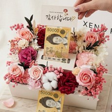 제노플로 용돈박스 핸드메이드 국내제작 프리저브드 꽃박스 부모님선물, 1개, 레드