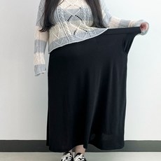 자체제작 66-140 모찌 허리 편한 빅사이즈 찰랑찰랑 A라인 롱 스커트 밴딩 치마 7XL 플레어