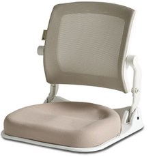 퍼백 PB-L1503 브리즈백 접이식 휴대용 좌식의자 일식집 다다미방 허리 편안한 바닥의자, 화이트프레임, 올베이지[PB-L1503WH0400]