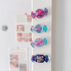 도레미 글리터 캔디 사탕 마그넷 자석 4개 세트, 1세트