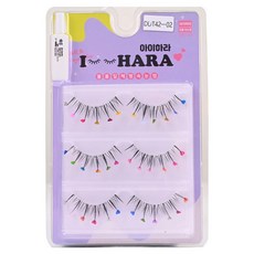 아이하라 쁘띠업 글루 3쌍 속눈썹 DDT42-02, 블랙, 1개