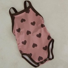 피카부 초코 원피스 돌아기 유아 여아 수영복+수영모+방수기저귀 3종세트