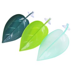 크레스티드 게코 도마뱀 파충류 나뭇입 백업 은신처, 3개입, 진녹색+연초록+에매랄드
