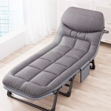 무설치 낮잠 접이식침대 6단계 조정 대형 휴대용 야전침대 소음 없고 접이식 싱글침대, 그레이