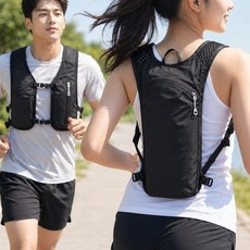 차르미콜 러닝조끼 남녀공용 트레일러닝 초경량 물병 수납 스포츠 베스트, 블랙, 1개