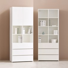 E0자재 필웰 레아 책장 수납장 800 (서랍셋 수납형) DVX, (LPM무광) RH2057, 6단