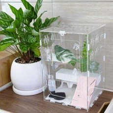 크레스티드게코 도마뱀 아크릴 투명 파충류 사육장 천장 오픈형, 30*30*45, 1개