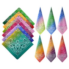 코지치 등산 손수건 그라데이션 6개, 레드+블루+그린+퍼플+옐로우+핑크