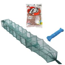 어업용 지네발통발 PK 미끼 & 10M 분실방지끈 긴꼬리통발 새우통발 민물 통발세트 미꾸라지망 장어통발