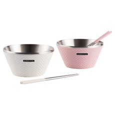 블라썸 스텐 라면 냉면 비빔밥 우동 그릇 면기 포케볼 4P 세트(+젓가락 포함), 1개