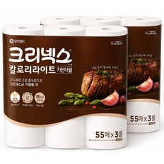 크리넥스 칼로리라이트 키친타월 55매 x 3롤, 3개입, 2개
