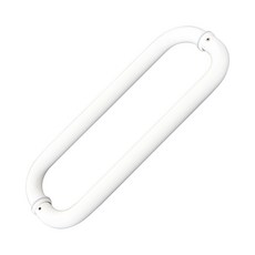 철물이네 강화도어 손잡이 340mm 마주 밴딩 25파이 유리문, 화이트, 1개
