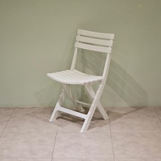 하프만가구 튼튼한 플라스틱 실내외 겸용 접이식 아이비 의자, 화이트, 1개