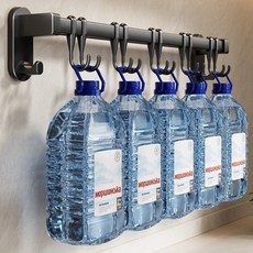 무타공 주방 걸이대 다용도 조리도구 정리 수납 랙, 1개, 블랙