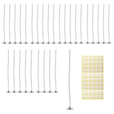 제로캔들 소이캔들 만들기 화이트 코튼 심지 50개입 스티커 포함, 4호