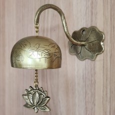 터치메탈 장인제작 연꽃문종 행운을 부르는 현관종 풍경종 액막이 소품 불교종 풍수인테리어