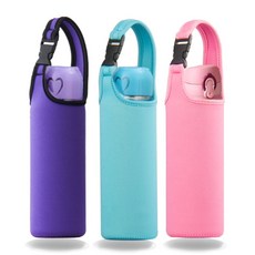 바시니아 핸디 보틀 물병 텀블러 파우치 3개세트 550ml, 1개, 10_퍼플 스카이 연핑크