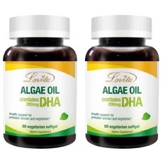 Lovita 愛維他 植物性DHA藻油素食膠囊 60顆/瓶, 2個, 60顆