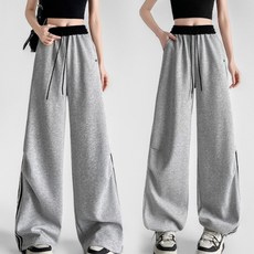 여성 데일리 루즈핏 스포츠 팬츠 허벅지 스트라이프 포인트로 슬림한 레그라인 연출