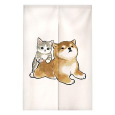 고양이 패브릭 가림막 커튼 공간분리 가림막천 방문가리개