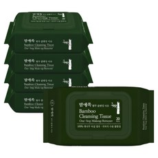 맘애쏙 대나무 속살 클렌징티슈 캡형 20매 천연성분, 5매입