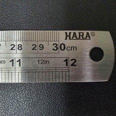 정품 하라 30cm 센티인치겸용 스텐자 철자 철직자 스틸자 반영구 쇠자, 1개, 본상품선택