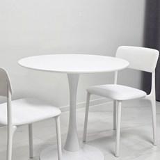 비셀리움 리본체어 플라스틱 가죽 쿠션 인테리어 식탁의자, 화이트, 2개