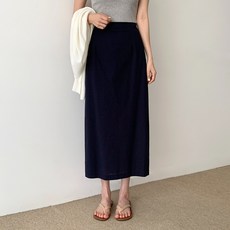 [순이/후기좋은] S.여성 린넨 H라인 밴딩 롱 트임 스커트