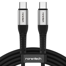 로랜텍 초고속 충전케이블 C타입-C타입 PD 60W, 3m, 실버블랙, 1개