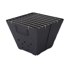 석도리 갑도리 캠핑 바베큐 접이식 스틸 블랙 사각화로, 1개