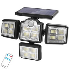 HK.sell 다각도 벽걸이 KC인증 배터리 3000mAh 태양열 198LED 일체형 조명, 백색등