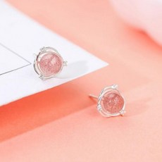 AKIPANDA 여성 로맨틱 핑크 오팔 귀걸이