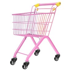 fooi 유아 쇼핑카트 철제 어린이용 카트 마트놀이 장난감카트, 핑크, 1개