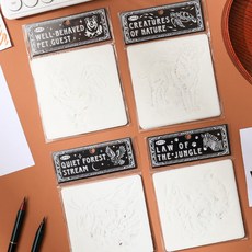 제고비 동물 스텐실 도안 DIY 인테리어 홈데코 공예 24종(반려동물/숲속동물/정글동물/전설동물), 1세트