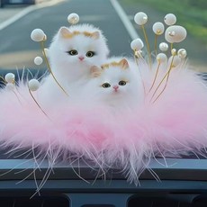 넘버링카 자동차용 대시보드 장식용 차량 인테리어 소품 인형 고급 고양이, 1개, 모자고양이 핑크패드