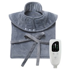 목 어깨 허리 등 온열 패드 전기 온열패드 효도선물 온도 조절 물세탁 가능, 그레이