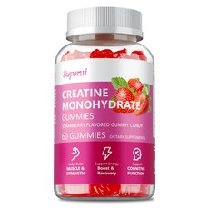 크레아틴 모노하이드레이트 젤리 - 순수 근육량 증가 글루텐 프리 근육 에너지 및 인지 기능 지원, 1개, 60정