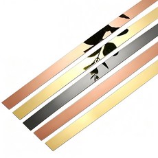 스텐레스 스틸 플레이트 몰딩 배경 벽 몰딩 메탈 접착식 테두리 라인 1롤(폭1.5cm x 길5M), 1개, 실버 미러