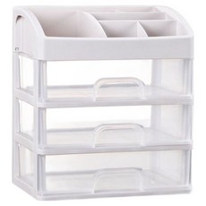 MG 抽屜式化妝品三層收納箱 MG-198, 白色, 1個, 3段