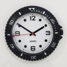 벽걸이 인테리어 거실 무소음 디자인 고급 벽시계, 매트 블랙