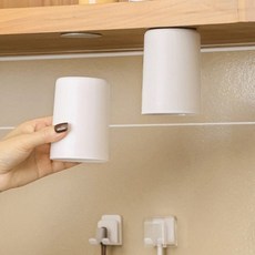 라라피치 자석 거치 거꾸로 건조 양치컵 2P, 화이트